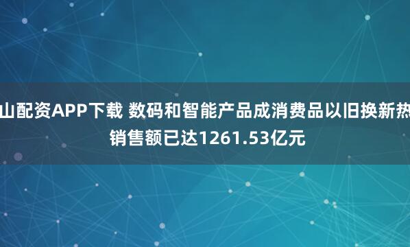 唐山配资APP下载 数码和智能产品成消费品以旧换新热点 销售额已达1261.53亿元