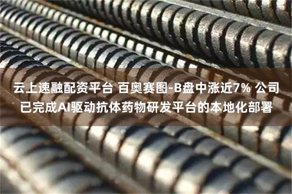云上速融配资平台 百奥赛图-B盘中涨近7% 公司已完成AI驱动抗体药物研发平台的本地化部署